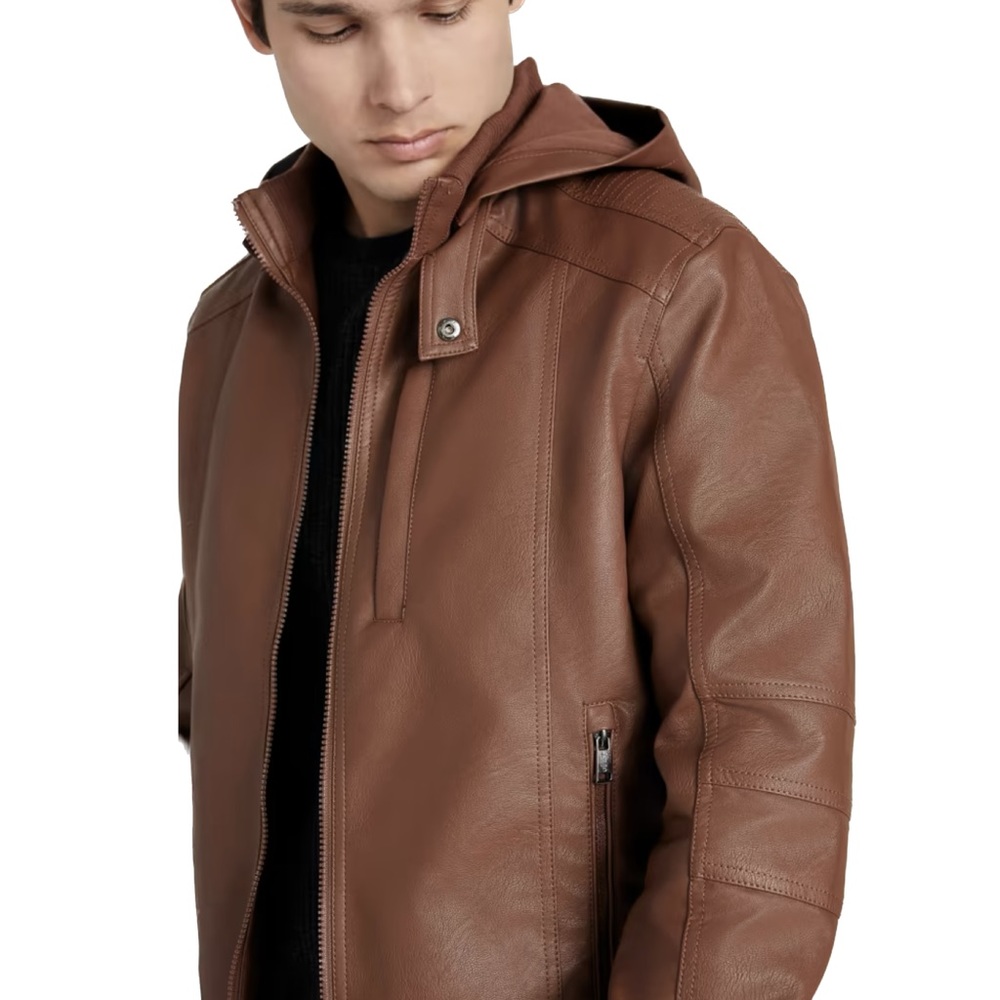 G by Guess Roney Faux-Leather Jacket - size M